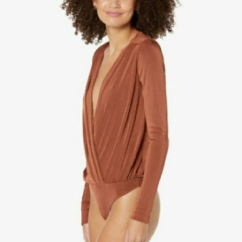Intimately Free People Surplice V-Neck Long Sleeve Bodysuit